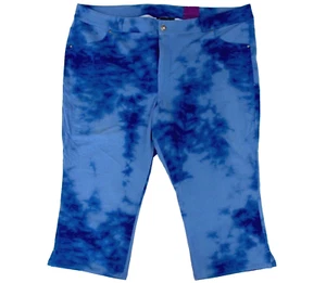Lane Bryant Tie Dye Print Legging Capri Übergröße 26 blau NEU - Bild 1 von 10