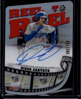 2023 Bowman's Best Baseball Diego Cartaya DODGERS #RTR-DC Reel To Reel Auto /150 - Image 1 of 2