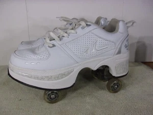 Zapatos de Skate Agloat Rodillos Retráctiles Blancos Para Hombre TALLA 9.5 Para Mujer TALLA 11 USADOS EN EXCELENTE ESTADO - Imagen 1 de 11