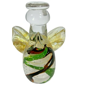 James Hayes Hand Blown Etched Signed Glass Art Guardian Angel Figurine 4.25" - Picture 1 of 14