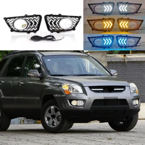 LED Daytime Running Lights & Turn Signals Lights 2pcs For Kia Sportage 2009-2010 - Picture 1 of 12