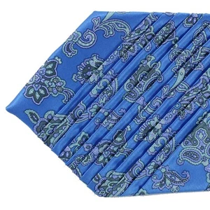 100% New STEFANO RICCI Tie PLEATED SILK Blue Ornamental MSRP $450 - 230591 - Picture 1 of 5