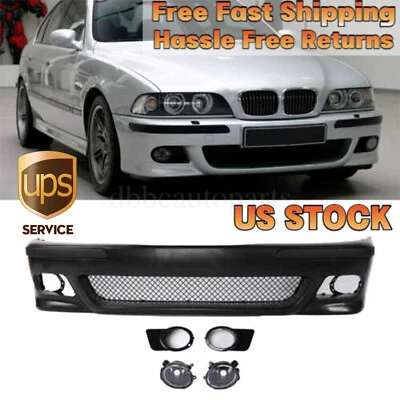 Front Bumper Cover W/Fog Light For BMW E39 5Series Fit M5 Style 1996-2003 Foto 1 de 4