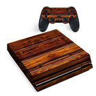 PS4 Pro Console Skins Decal Wrap ONLY - Red Deep Mahogany Wood Pattern