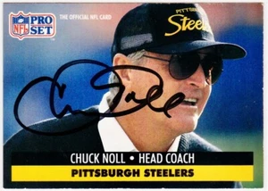 1991 Chuck Noll autógrafo firmado profesional conjunto #279 tarjeta de fútbol americano Coach 1993 - Imagen 1 de 2