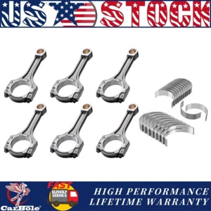 6 Pack Connecting Rods & Bearings Set For Hyundai Azera Santa Fe XL / Kia Sedona - Picture 1 of 14