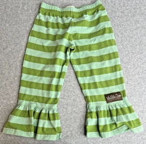 Matilda Jane Little Girl's Green Striped Ruffle Pants Two Toned Size 4 - Picture 1 of 7