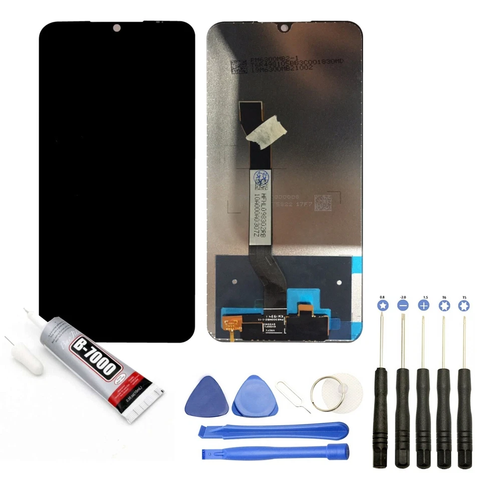 VITRE TACTILE + ECRAN LCD POUR XIAOMI REDMI NOTE 8 6.3" NOIR + OUTILS + COLLE - Photo 1/1