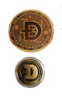 1pc Gold Dogecoin Coin Commemorative Coins Dog Souvenir Doge Coin and Sticker