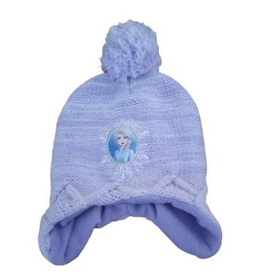 Disney Frozen 2 Sombrero Elsa Gorro Trampero Pom Tejido Orejeras Forrado de Vellón 2T-4T Foto 1 de 3