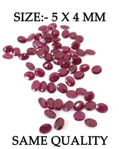Certified Natural Ruby Oval Size 5x4 mm Cut Faceted Loose Gemstone-Jewelry 5230 - Imagen 1 de 5