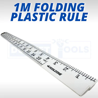 Long Ruler 1m Folding Metric Imperial DIY Rule Yard Stick Carpenters Metre - Image 1 of 4