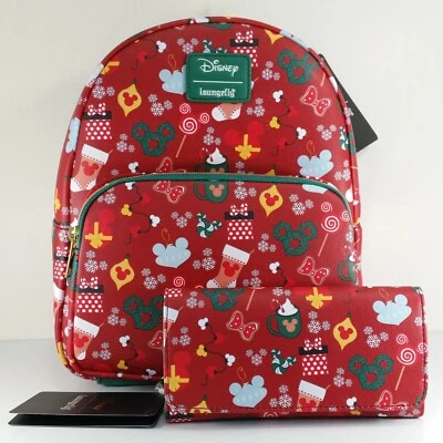 Loungefly Disney Mickey Mouse Holiday Sweets & Treats Mini Backpack & Wallet Set - Image 1 of 4