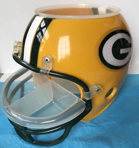 Vtg GREEN BAY PACKERS Snack Dip Party Bowl Tray Full Size Plastic NFL Helmet P&K - Imagen 1 de 9