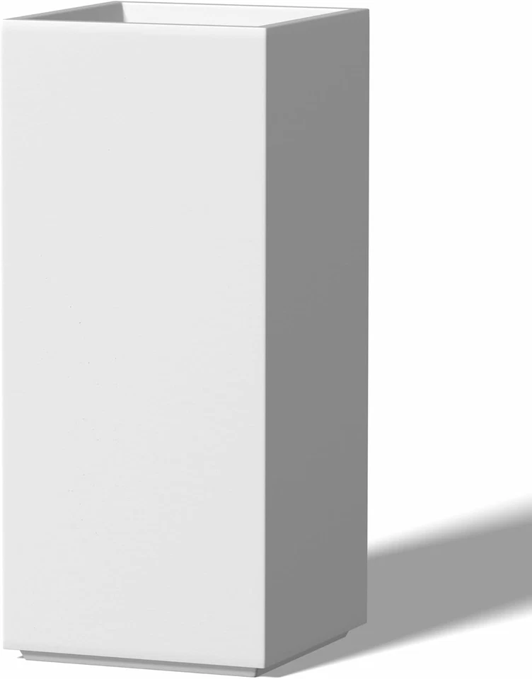 19.7 Inch Tall Rectangular Planter, Indoor & Outdoor Concrete Plant Pot with Dra - Image 1 of 4