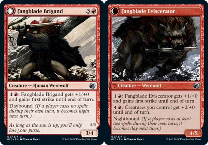 x1 Fangblade Brigand // Fangblade Eviscerator - Innistrad: Midnight Hunt - NM -  - Image 1 of 1