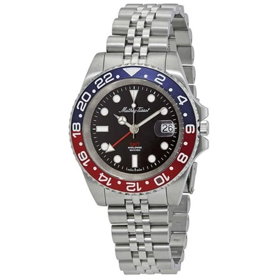 Mathey-Tissot Mathy Vintage GMT Black Dial Pepsi Bezel Men's Watch H903AR - Image 1 of 3