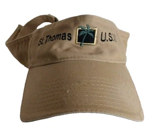 Visera de golf St Thomas Islas Vírgenes de los Estados Unidos bronceada con tapa de palmera USVI Strapback - Imagen 1 de 3