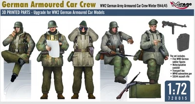 MIRAGE HOBBY MIRAGE 720015 1:72 German Armoured Car Crew Winter 1944/45 [FIGURE SET]