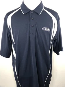 Seattle Seahawks NFL Team Apparel XL Blue Men's Logo Short Sleeve Athletic Polo - Picture 1 of 7