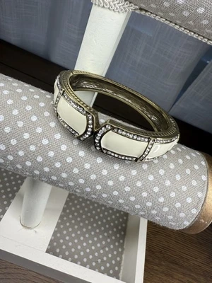 Heidi Daus White Enamel Crystal Bracelet – All Stones Intact - Image 1 of 4