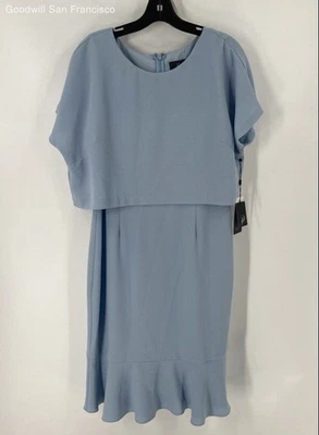 NWT Adrianna Papell Blue Sleeveless Round Neck Sheath Womens Dress Size 14 - Image 1 of 4