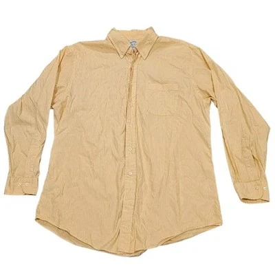 Camisa de Vestir Brooks Brothers Hombre Talla 17.5 - 4/5 Naranja Rayas Original Calce Ajustado Foto 1 de 4