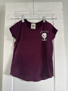 Lilly Blue T-shirt Purple With Panda Printed Girl Text Cute & Sweet Size 5 - Picture 1 of 7