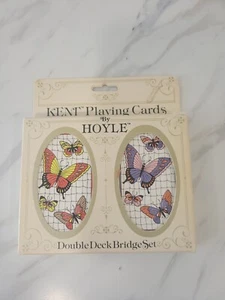 Kent Playing Cards Butterfly Double Deck Bridge Set Vintage - Made In The U.S.A - Picture 1 of 6