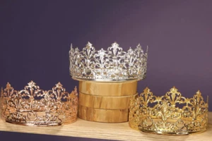 Tiara corona de metal princesa adorno de pastel decoración regalo recuerdo - Imagen 1 de 3
