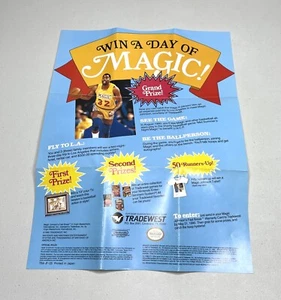 Póster de Magic Johnson de Nintendo NES Tradewest “¡Gana un día de magia!” TRA-JF-US - Imagen 1 de 5