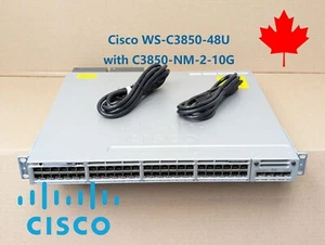 Cisco WS-C3850-48U-S 3850 Switch 48 UPOE Ports w/ C3850-NM-2-10G 2x 1100W PSU - Picture 1 of 6