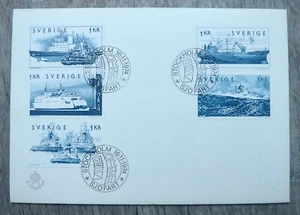 1974 SWEDEN STOCKHOLM FDC COVER ENVELOPE WITH STAMPS SHIP NAVY - Picture 1 of 2
