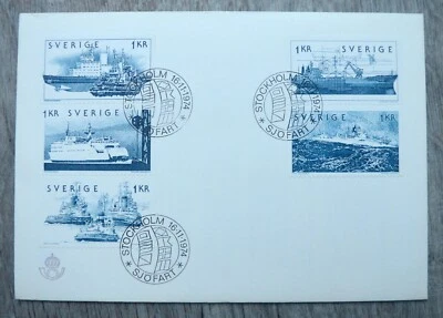1974 SWEDEN STOCKHOLM FDC COVER ENVELOPE WITH STAMPS SHIP NAVY - Image 1 of 2