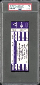Randy Johnson Win #200 2001 9/11 Arizona Diamondbacks, FULL Ticket, PSA 5, RARE! - Imagen 1 de 5