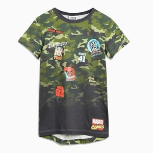Marvel x NEXT Super Hero Camo Army Green Boys Tee shirt size 4 yrs - Picture 1 of 2