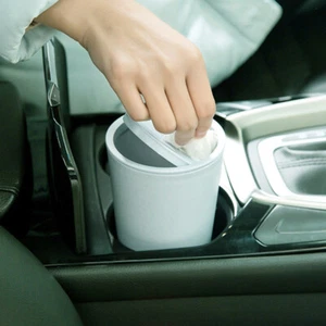  2 Pcs Car Trash Can Set Small Garbage Bin with Lid Desktop Wastebasket Office - Picture 1 of 12