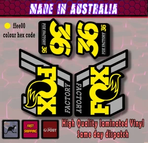 FOX Suspension Sticker Factory 36 Fork Decal yellow/grey/black  Laminated - Picture 1 of 1
