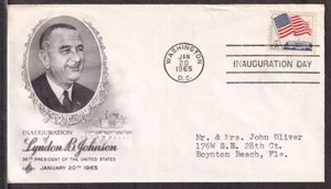 1965 Lyndon B. Johnson inaugural commemorative cover with Art Craft cachet - Picture 1 of 1