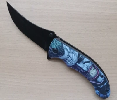 Joker 3D 面柄打印弹簧辅助折叠口袋刀 — 第 1/3 张图片