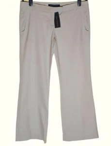 New Women's French Connection Stretch Trousers Ivory Oatmeal Mini Flare - Picture 1 of 4