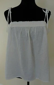 Levi's Cami Tank Top Women's Size XL White Adjustable Straps Smocked Alana - Picture 1 of 10