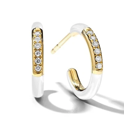 $1295 NUEVO IPPOLITA *CARNAVAL* POLVO DE ESTRELLAS ORO 18K Y DIAMANTES HUGGIE ARO Pendientes Foto 1 de 4