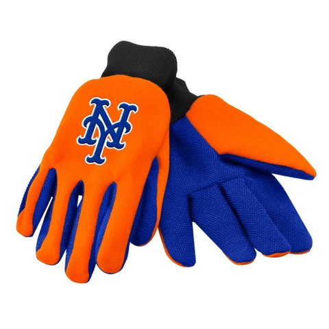 MLB New York Mets Colored Palm Utility Gloves Orange w/ Blue Palm by FOCO Cover