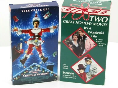 Holiday 2 VHS  Set Scrooge It's A Wonderful Life Boxed Set & Christmas Vacation - Image 1 of 2