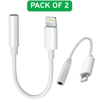 Adaptador de auriculares con conector de 3,5 mm para iPhone a conector de cable auxiliar todos los dispositivos IOS Foto 1 de 4