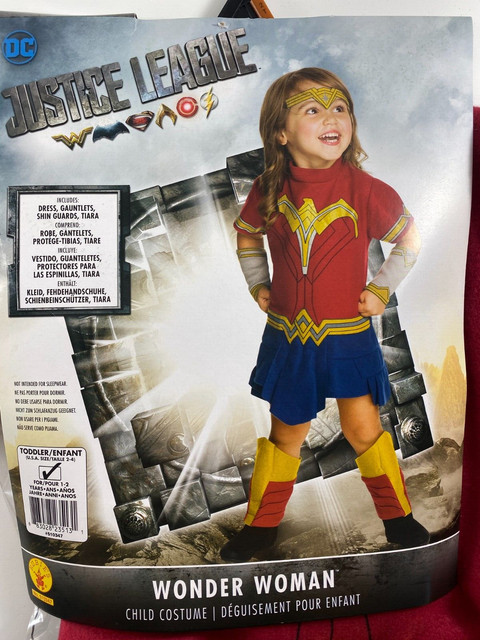 Toddler Long Sleeve Wonder Woman Dress Costume - DC Comics 