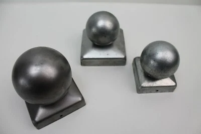 METALLWAREN-ONLINE Pfostenkappe Blech 1mm gelocht mit Kugel - Metall Stahl Deckel Zaun Tor Aufsatz