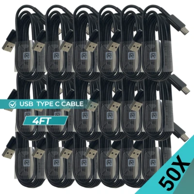 50PACK USB C Phone Charger Android For Samsung Galaxy Fast Charging Cord Type C - Image 1 of 4
