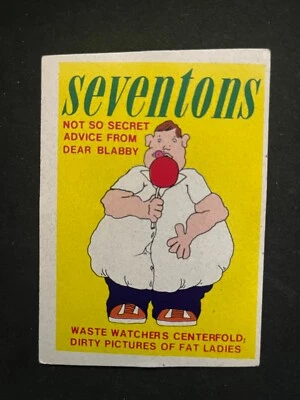 Pegatina Fleer Crazy Covers Series #1 1974 Seventons en muy buena condición Foto 1 de 2